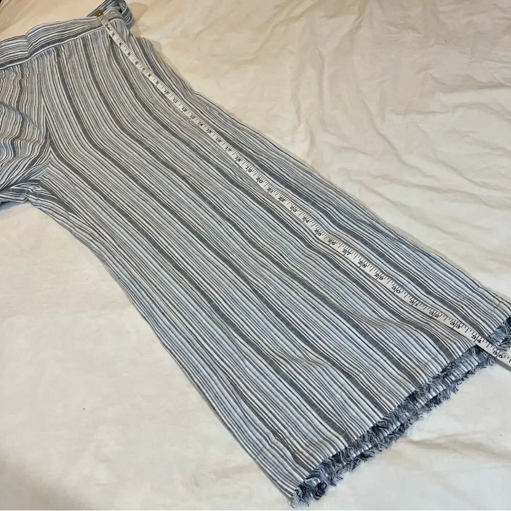 Cloth & Stone NWOT Striped Tie Waist Frayed Hem Wide Leg Crops sz M